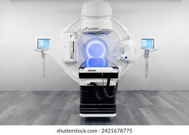 Cancer therapy, advanced medical linear accelerator in the therapeutic radiation oncology to treat patients with device. radiation oncology therapy device	