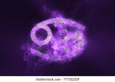 Cancer Zodiac Sign. Night sky Abstract background - Shutterstock ID 777332329