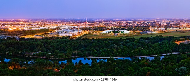 Canceropole Cancer Treatment And Investigation Center And Garonne River In Toulouse, France, Morning View From Pech David Height