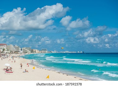 Cancun beach panorama, Mexico - Shutterstock ID 187592378