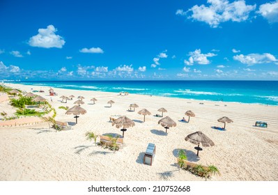 Cancun beach panorama, Mexico - Shutterstock ID 210752668