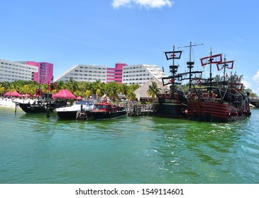 Cancun, Mexico - 29 October 2019: Captain Hook Pirate. Quintana Roo, Mexico.