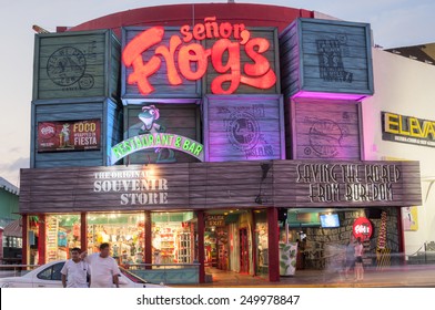 CANCUN, MEXICO - JANUARY 22, 2015: Senor Frog's Is A Franchised Restaurant And Bar In Cancun And A Popular Party Scene Throughout Mexico, The Caribbean, South America, And The United States