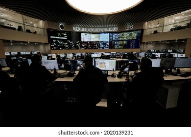 Cancun, Quintana Roo, Mexico, June 24, 2021.- C5 Command And Control Center Of The Quintana Roo Police, Coordinated With The Army And The National Guard.