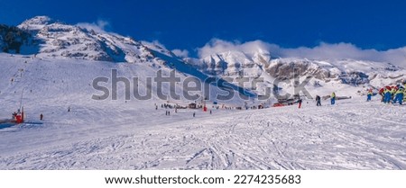 Candanchu Ski Resort at Pirineos Mountains at Huesca  Spain  Europe