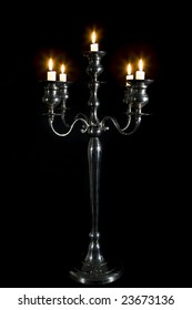 Candelabra On Black Background