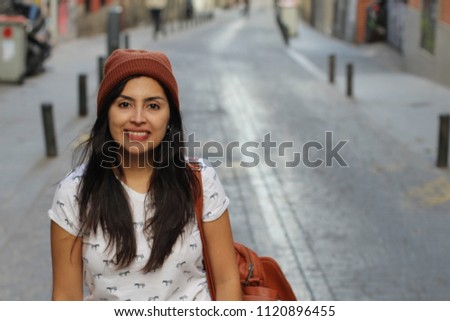 Candid of ethnic woman on the street 