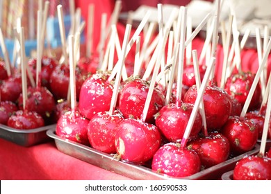 Candied Apples On Country Fair