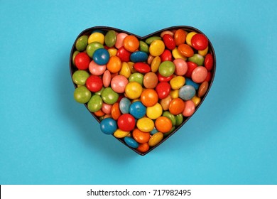 Candies In A Heart Shaped Box