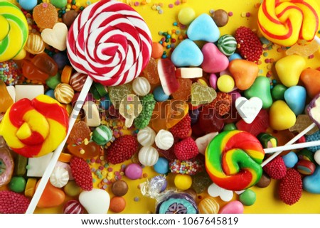 Similar – Image, Stock Photo Colorful lollipops and candies