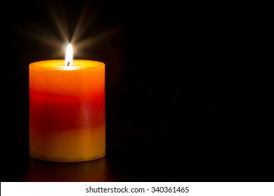 Candle Black Background Stock Photo 340361465 