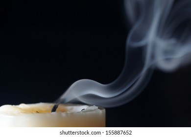 Candle Blow Off With Smoke 