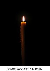 Candle During A Blackout In The Night