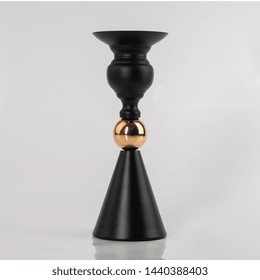 Candle Holder Black Gold Colour