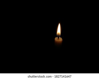 Candle Light In Dark Room