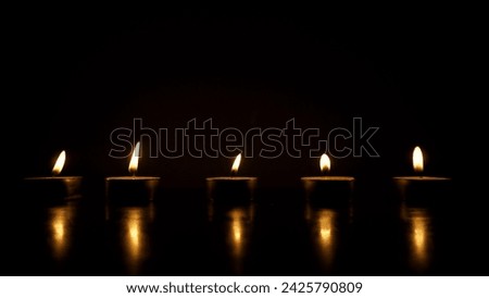Candle light candle flame in the dark light