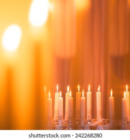 Candle Lights Bokeh Background, Candlelight Service