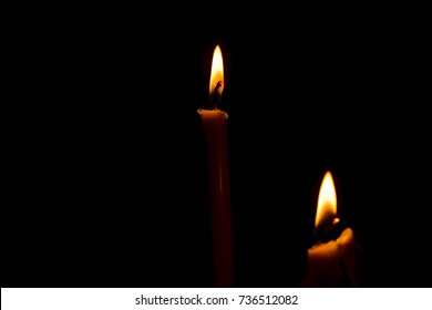 Candle On Dark Background