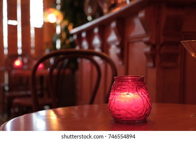 Candle On Speakeasy Table