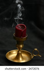 Candle out with unique smoke pattern going up