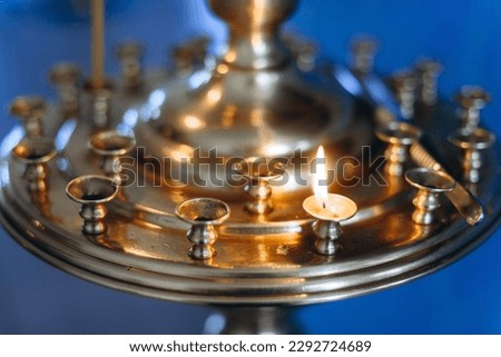 candle stand in christian church, religion concept