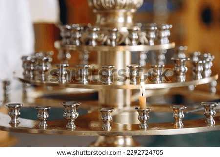 candle stand in christian church, religion concept