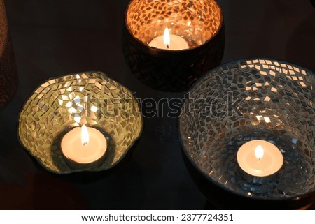 candle stand made by glass chips