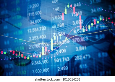 Candle stick graph chart with indicator: Cryptocurrencies graphs trading including of up and down trend with divergent reverse price pattern. 