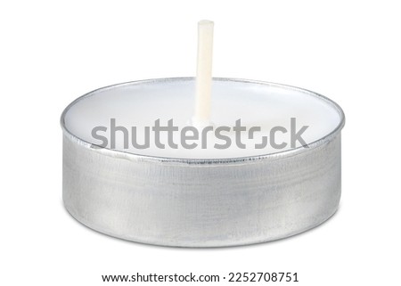 Candle. Tea Lights Candle. Mini Tealight candles for home decoration. Dripless and long lasting paraffin or white beeswax. Good for essential oil diffuser or aroma lamps. Isolated white background