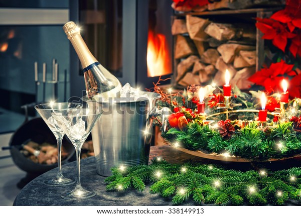 Candlelight Dinner Festive Christmas New Year Stock Photo (Edit Now ...