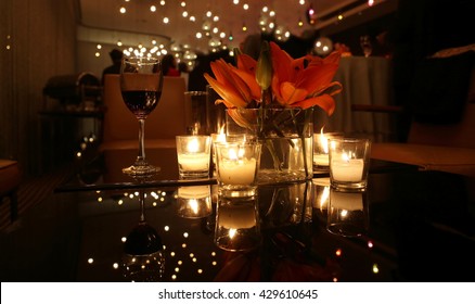 candlelight dinner table