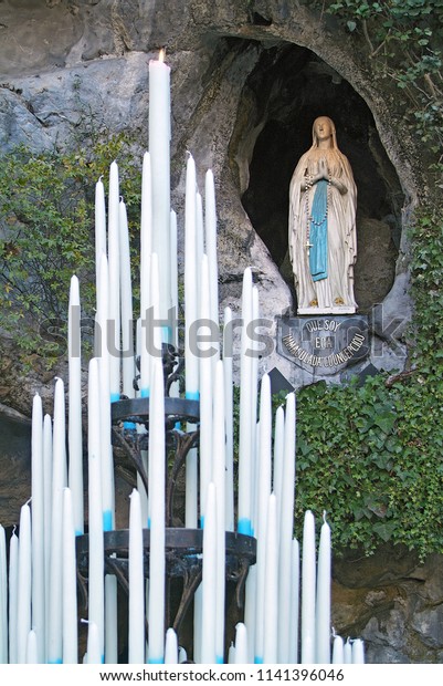 Candles Grotto Lourdes France Image Bernadette Stock Photo (Edit Now ...