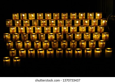 The Candles In Notre-Dame De Paris Before Fire Hazard