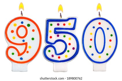 Candles Number Nine Hundred Fifty Isolated Stock Photo 189800762 ...