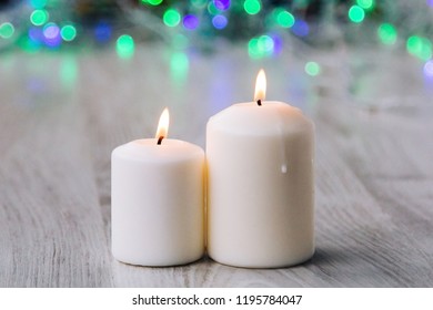 Candles for Spa with stones for a Spa - Shutterstock ID 1195784047
