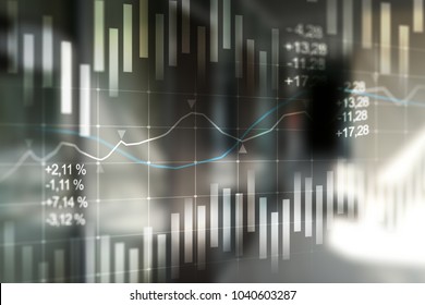 Candlestick Chart. Stock Market And Forex Trading Graph. Return On Investment (ROI). Financial Trends Background For Business.