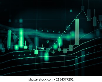 Candlestick graph chart of stock and forex market to represent the revenue growth. the stock market crashed from covid19 and war, and waiting for reverse trend to investing in growth stocks. - Shutterstock ID 2134377201