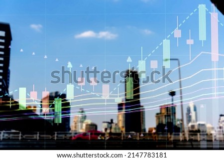 Candlestick graph chart of stock and forex market to represent the revenue growth. the stock market crashed from covid19 and war, and waiting for reverse trend to investing in growth stocks.