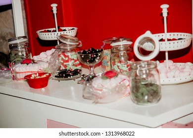 Candy Bar Cart At A Wedding Party