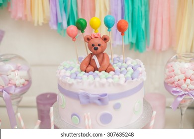candy bar in pastel colors for children's birthday - Powered by Shutterstock