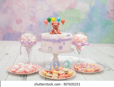 candy bar in pastel colors for children's birthday - Powered by Shutterstock