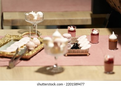 Candy Bar. Table With Sweets, Candies, Dessert