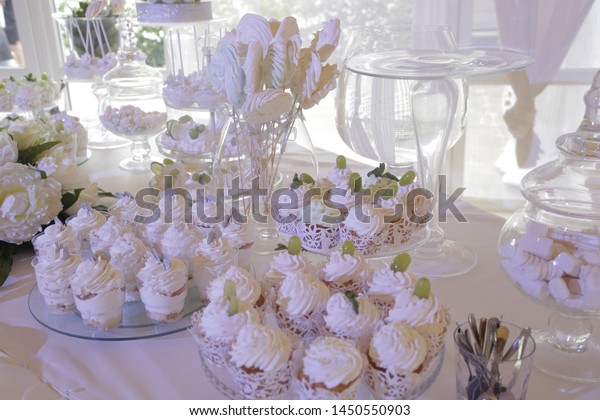 Candy Bar Table Various Pastries Glass Stock Photo Edit Now