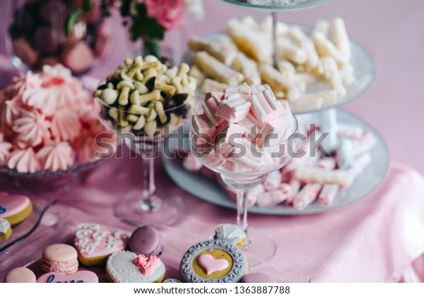 Candy Bar Wedding Reception Decorated Cookies Stock Photo Edit