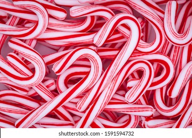 candy cane background close up