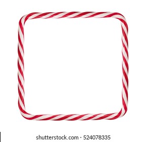 Candy cane, christmas frame isolated on white background with copy space - Powered by Shutterstock