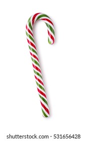 Candy Cane Striped Isolated On White Background