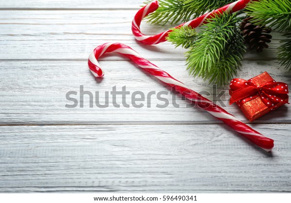Candy Canes Christmas Decorations On White Stock Photo Edit Now