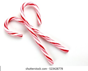 Candy Canes On A White Surface