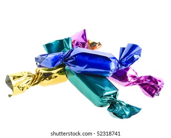 candy in colored wrapper isolated on white background - Powered by Shutterstock